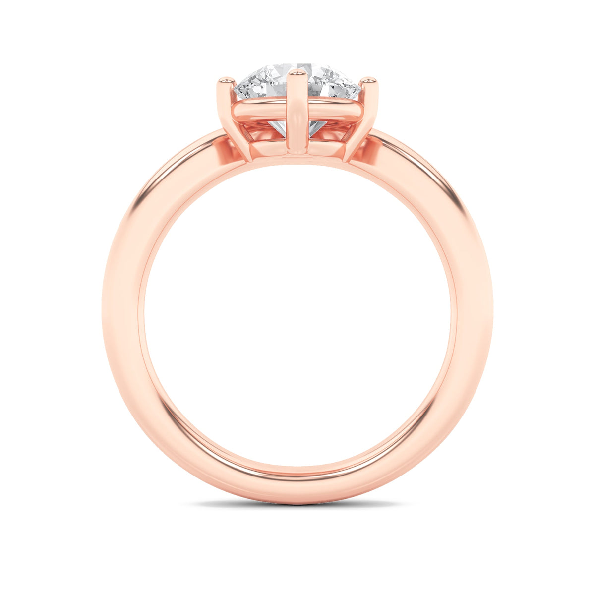 1.5CTW Round Lab-Grown Diamond Prong Chevron Solitaire Engagement Ring 1 Stone