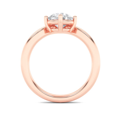 1.5CTW Round Lab-Grown Diamond Prong Chevron Solitaire Engagement Ring 1 Stone