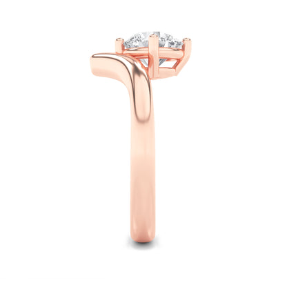 1.5CTW Round Lab-Grown Diamond Prong Chevron Solitaire Engagement Ring 1 Stone
