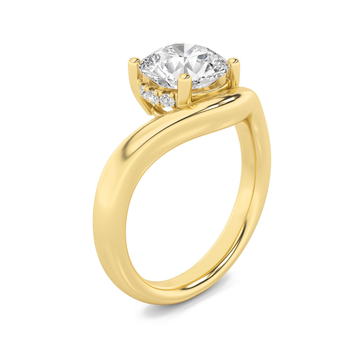 2CTW Round Lab-Grown Diamond Prong Accented Solitaire Fancy Engagement Ring 10 Stones