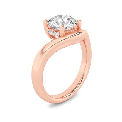 2CTW Round Lab-Grown Diamond Prong Accented Solitaire Fancy Engagement Ring 10 Stones
