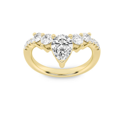 1.5CTW Pear Lab-Grown Diamond Fancy Contour Ring 13 Stones