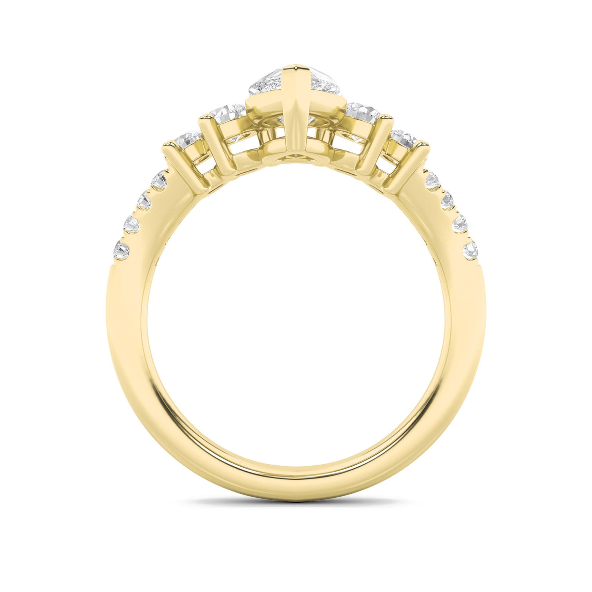 1.5CTW Pear Lab-Grown Diamond Fancy Contour Ring 13 Stones
