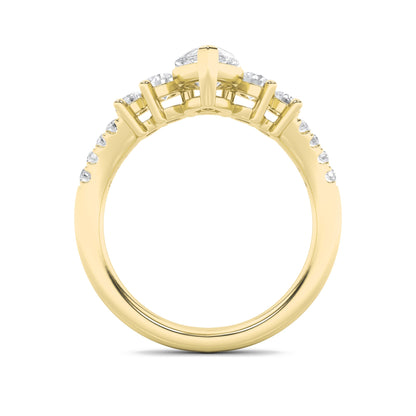 1.5CTW Pear Lab-Grown Diamond Fancy Contour Ring 13 Stones