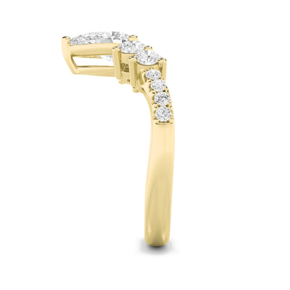 1.5CTW Pear Lab-Grown Diamond Fancy Contour Ring 13 Stones