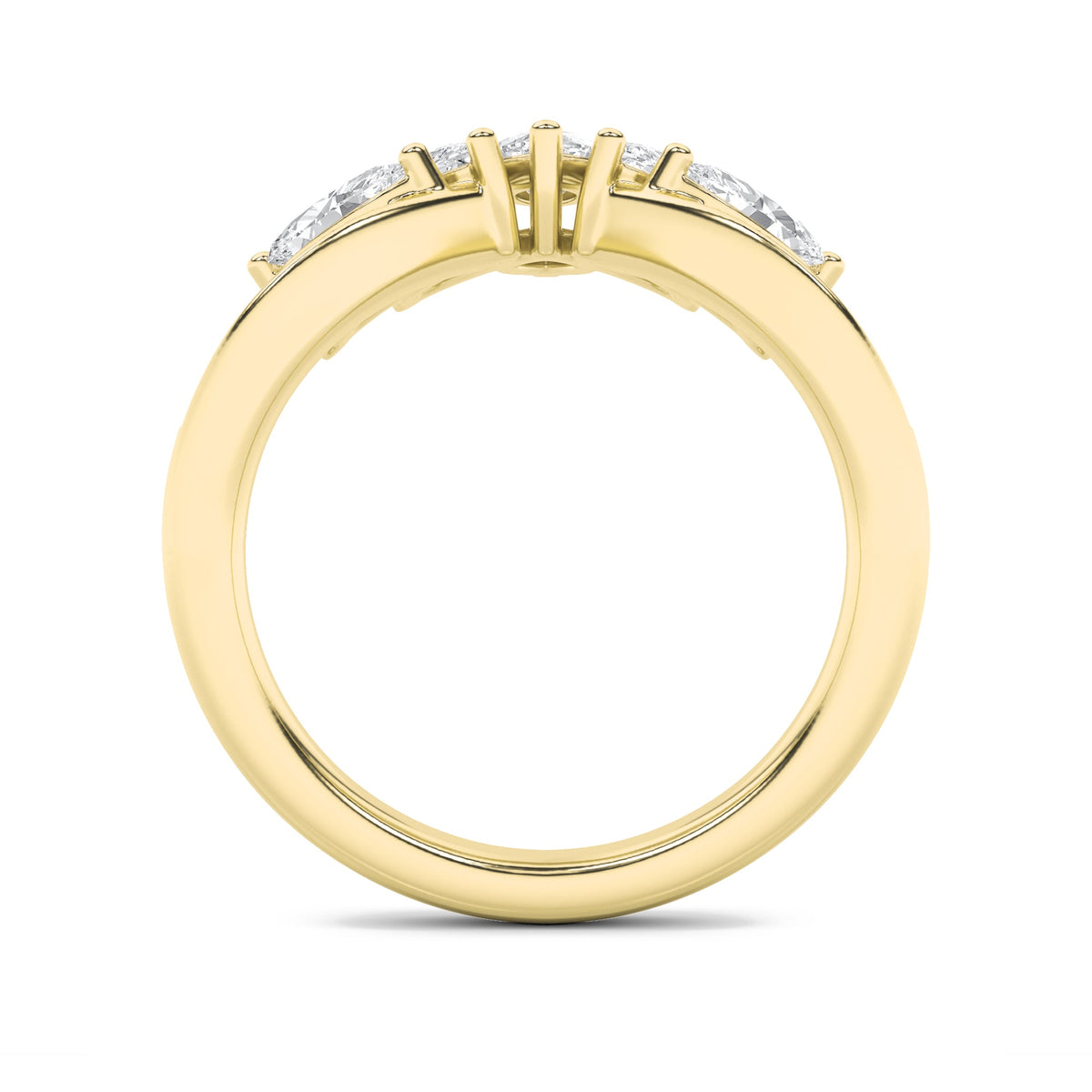 1.5CTW Marquise Lab-Grown Diamond Prong Fancy Contour Ring 15 Stones