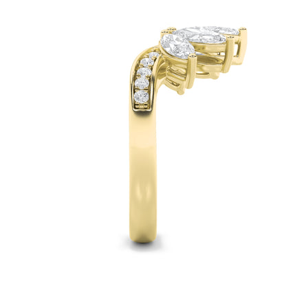 1.5CTW Marquise Lab-Grown Diamond Prong Fancy Contour Ring 15 Stones