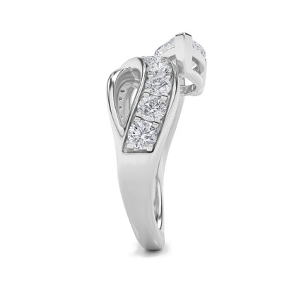 2CTW Pear Lab-Grown Diamond Prong Fashion Accented Engagement Ring 17 Stones