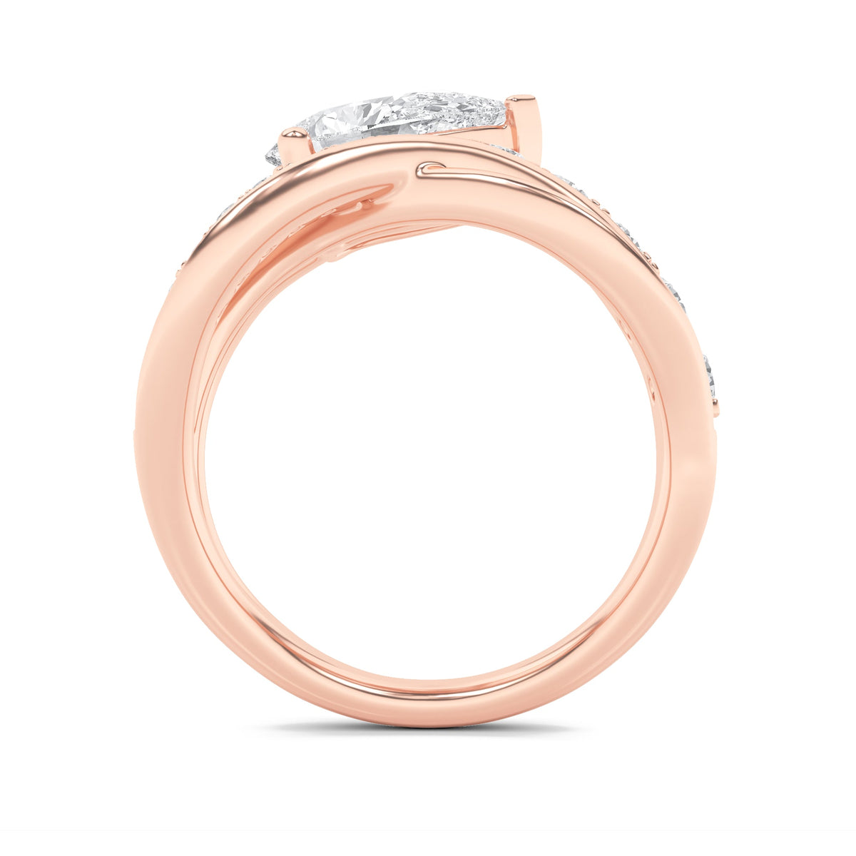 2CTW Pear Lab-Grown Diamond Prong Fashion Accented Engagement Ring 17 Stones
