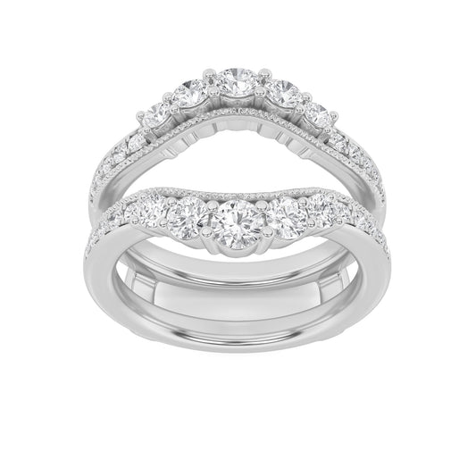 1CTW Round Lab-Grown Diamond Prong Insert Jacket Ring 20 Stones