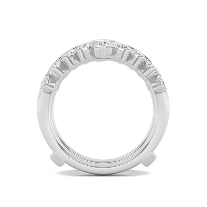 2CTW Round Lab-Grown Diamond Prong Insert Jacket Ring 18 Stones 0.29ct Center