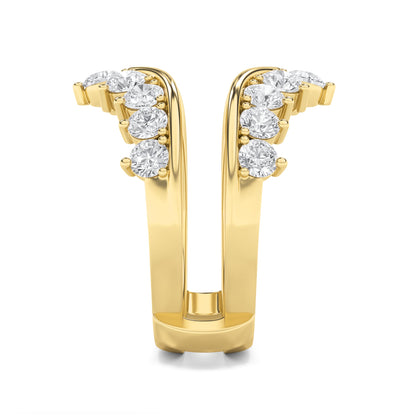 2CTW Round Lab-Grown Diamond Prong Insert Jacket Ring 18 Stones 0.29ct Center