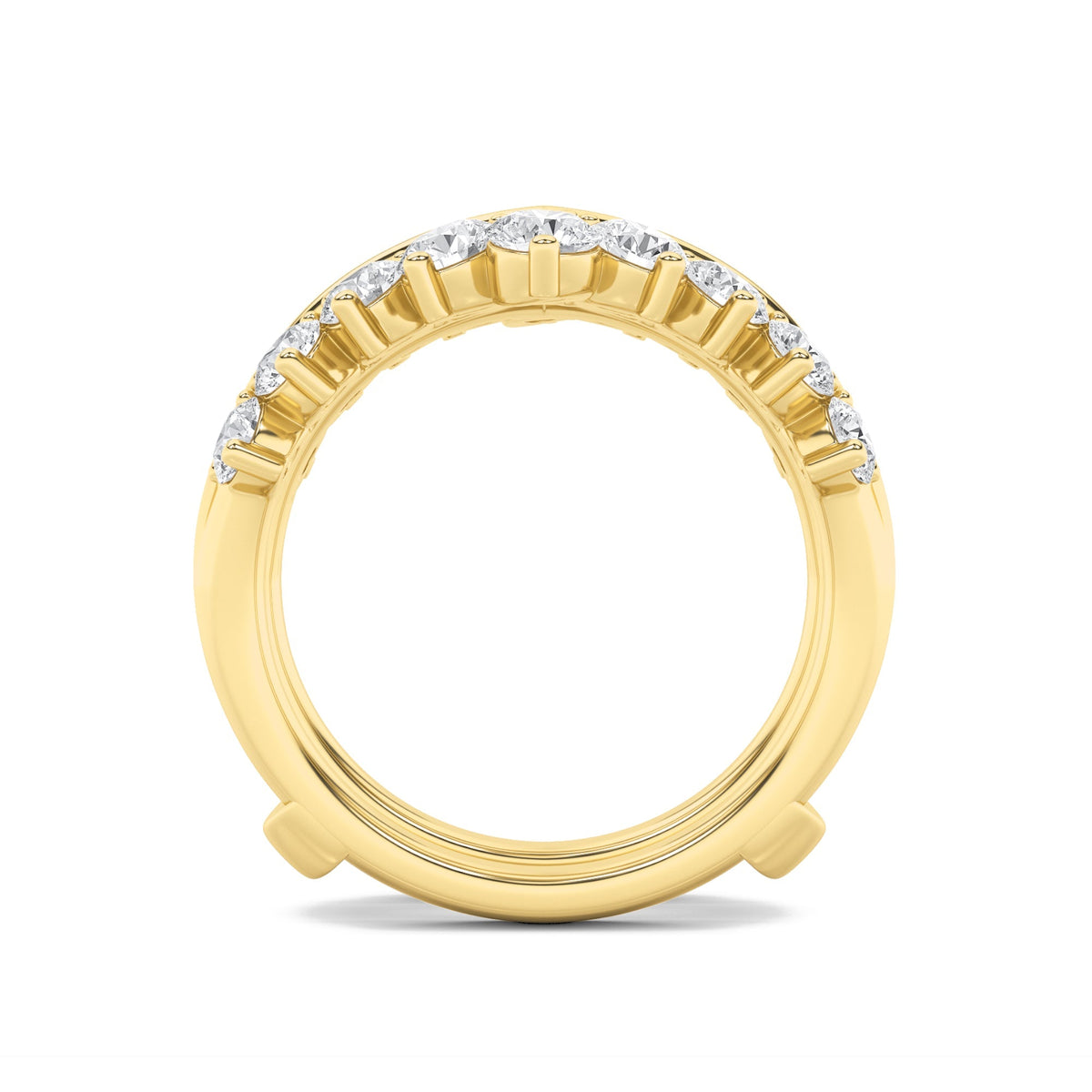 2CTW Round Lab-Grown Diamond Prong Insert Jacket Ring 18 Stones 0.29ct Center
