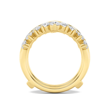 2CTW Round Lab-Grown Diamond Prong Insert Jacket Ring 18 Stones 0.29ct Center