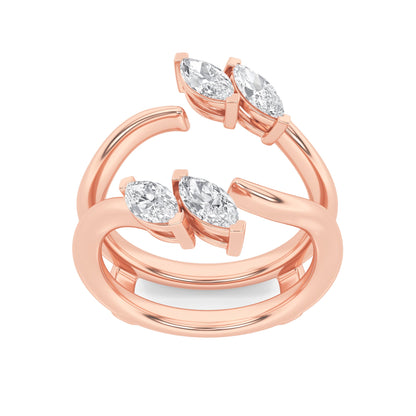 1CTW Marquise Lab-Grown Diamond Insert Jacket Ring 4 Stones