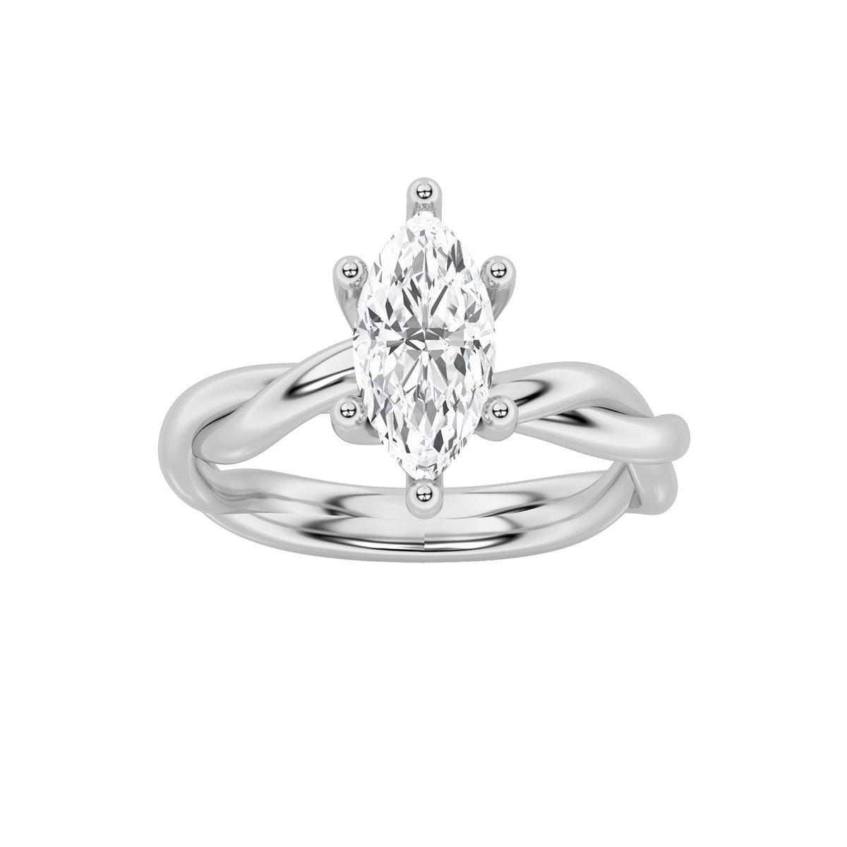 1.5CTW Marquise Lab-Grown Diamond Prong Twisted Shank Solitaire Engagement Ring 1 Stone