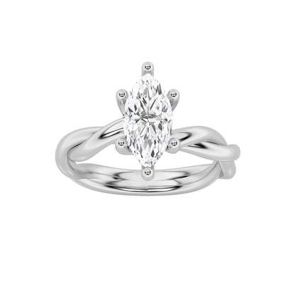 1.5CTW Marquise Lab-Grown Diamond Prong Twisted Shank Solitaire Engagement Ring 1 Stone