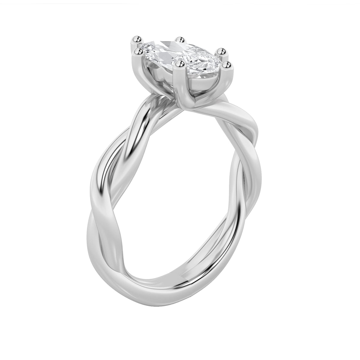 1.5CTW Marquise Lab-Grown Diamond Prong Twisted Shank Solitaire Engagement Ring 1 Stone