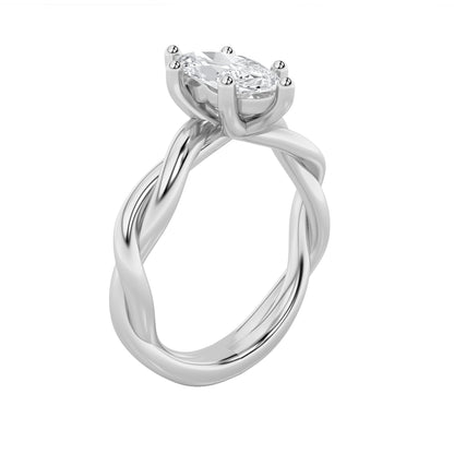 1.5CTW Marquise Lab-Grown Diamond Prong Twisted Shank Solitaire Engagement Ring 1 Stone