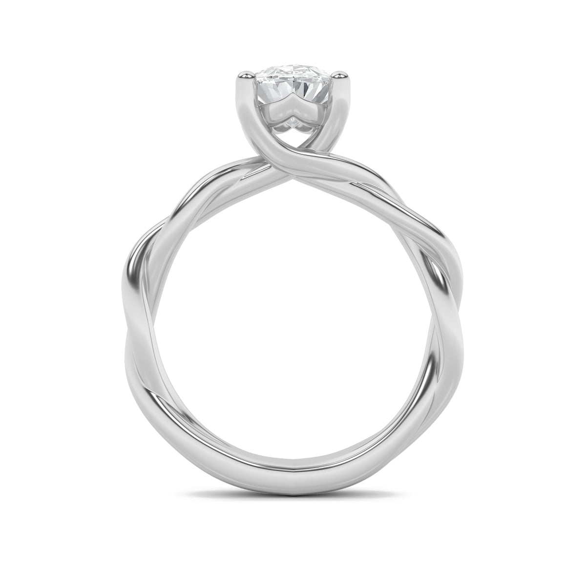 2CTW Oval Lab-Grown Diamond Prong Twisted Shank Solitaire Engagement Ring 1 Stone