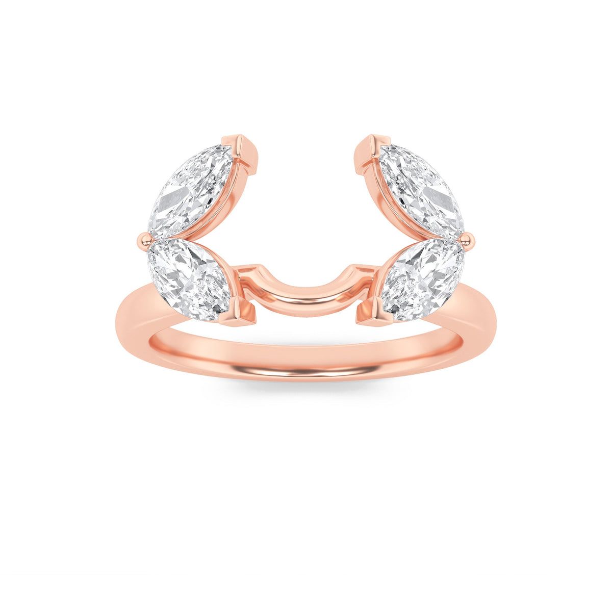 1CTW Marquise Lab-Grown Diamond Prong Wrap Ring 4 Stones