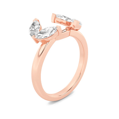 1CTW Marquise Lab-Grown Diamond Prong Wrap Ring 4 Stones