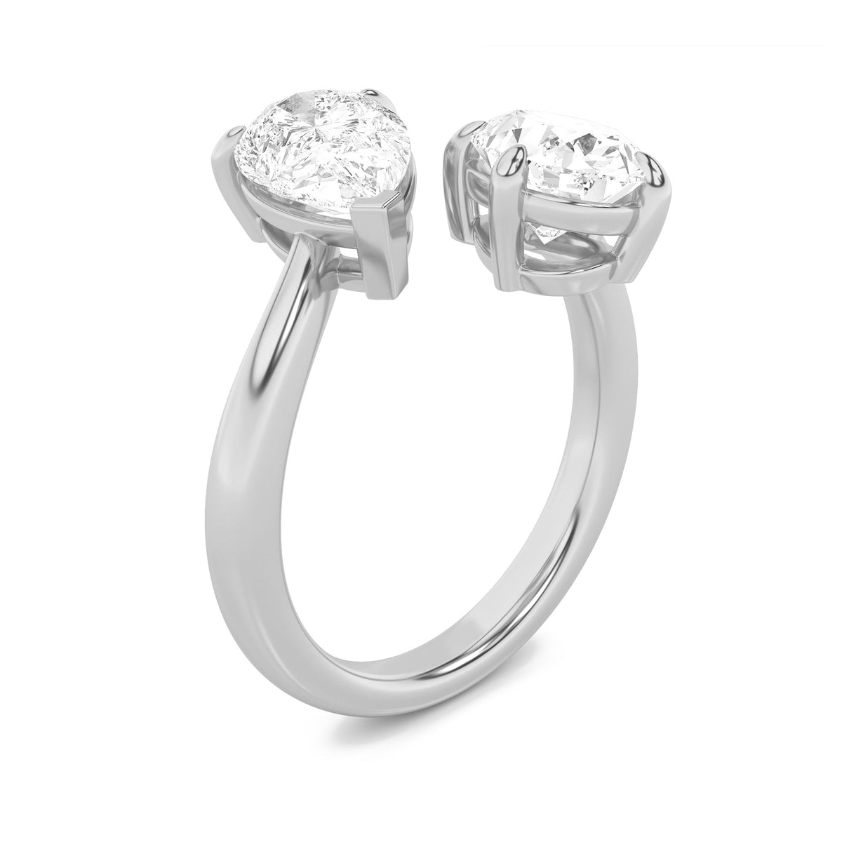 3CTW Oval Lab-Grown Diamond Prong Toi et Moi Fashion Ring 2 Stones