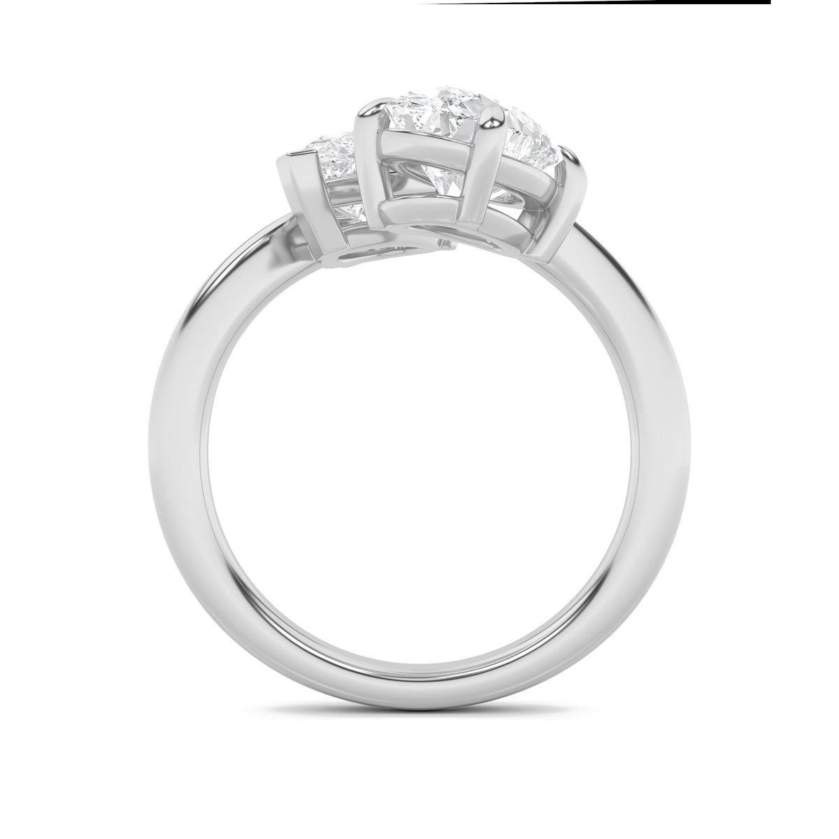 3CTW Oval Lab-Grown Diamond Prong Toi et Moi Fashion Ring 2 Stones