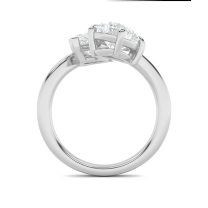 3CTW Oval Lab-Grown Diamond Prong Toi et Moi Fashion Ring 2 Stones