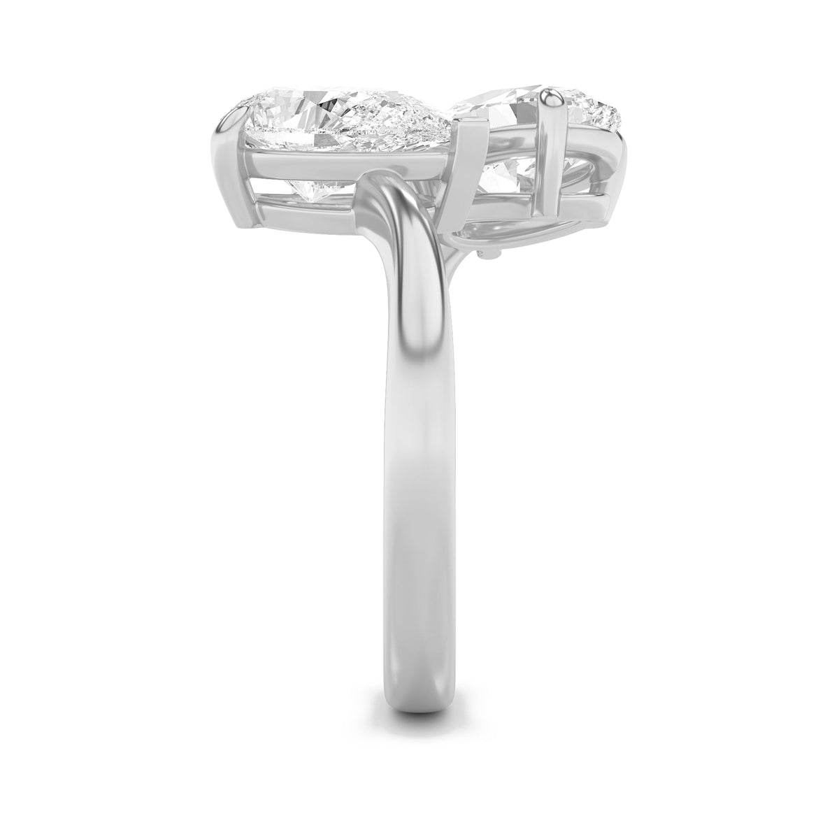 3CTW Oval Lab-Grown Diamond Prong Toi et Moi Fashion Ring 2 Stones