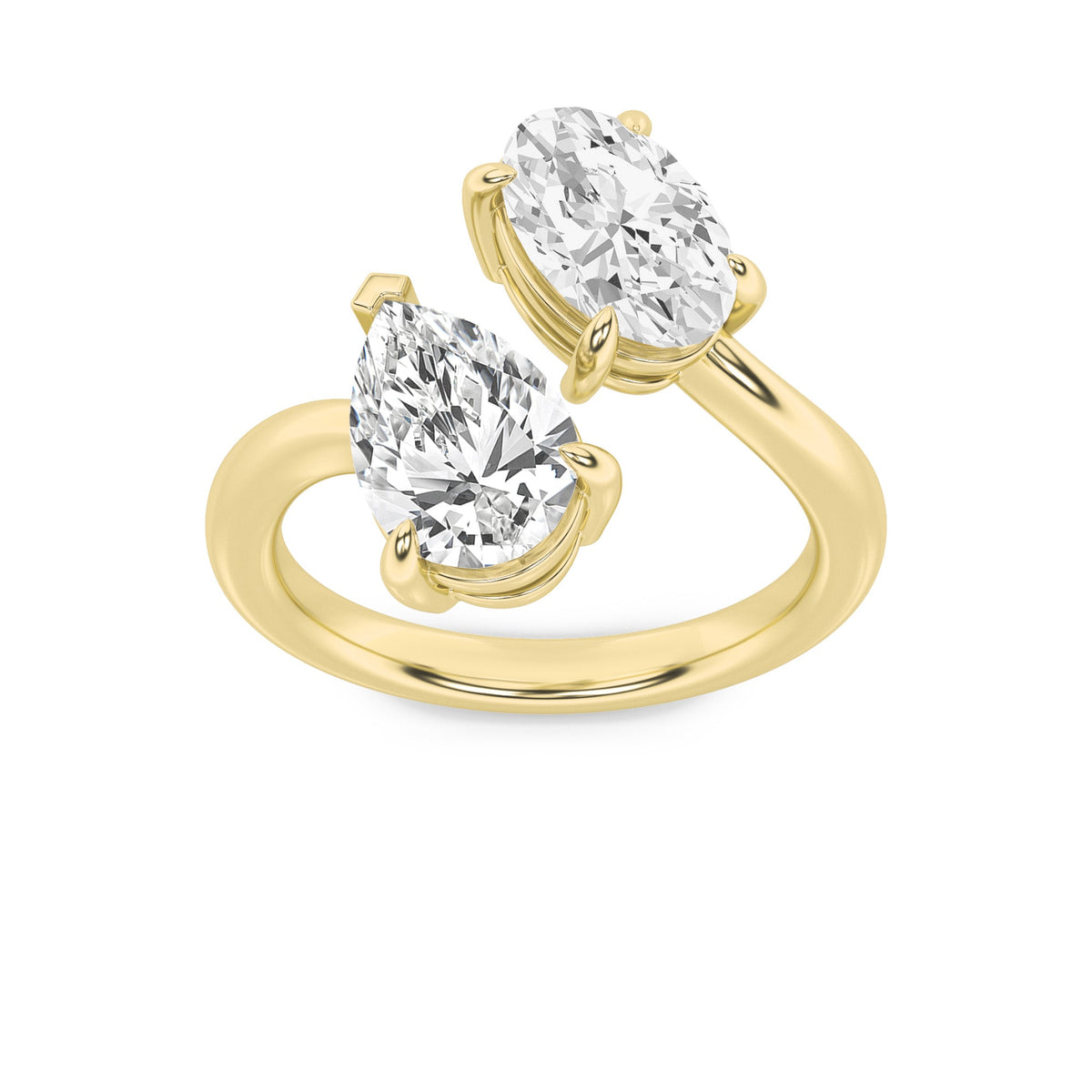 3CTW Oval Lab-Grown Diamond Prong Toi et Moi Fashion Ring 2 Stones