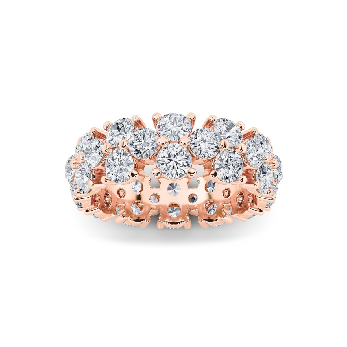 5CTW Round Lab-Grown Diamond Prong Eternity Band Ring 36 Stones