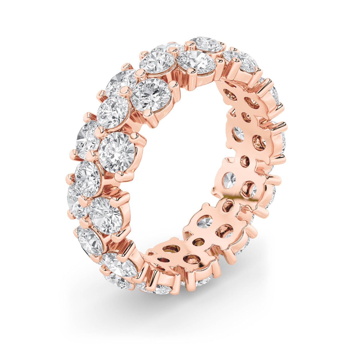 5CTW Round Lab-Grown Diamond Prong Eternity Band Ring 36 Stones
