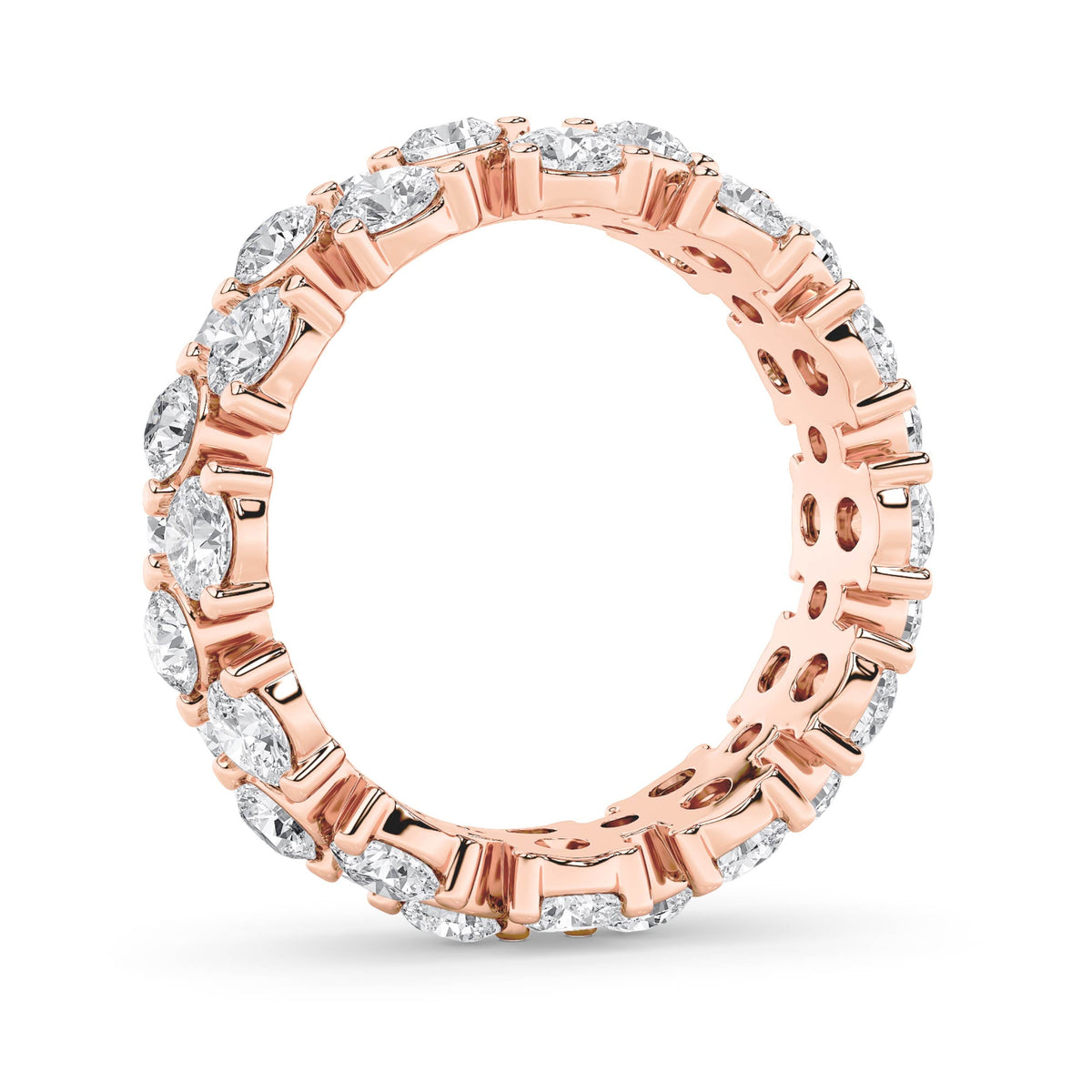 5CTW Round Lab-Grown Diamond Prong Eternity Band Ring 36 Stones