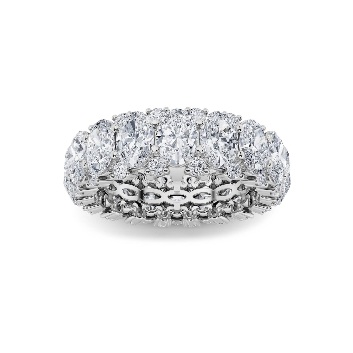 6CTW Oval Lab-Grown Diamond Prong Eternity Band Ring 54 Stones