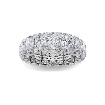 6CTW Oval Lab-Grown Diamond Prong Eternity Band Ring 54 Stones