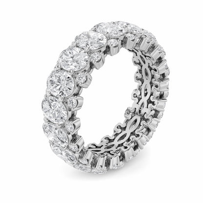 6CTW Oval Lab-Grown Diamond Prong Eternity Band Ring 54 Stones
