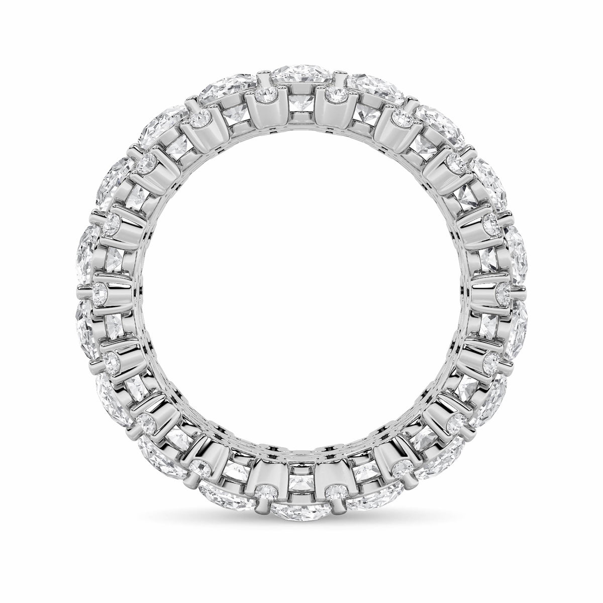6CTW Oval Lab-Grown Diamond Prong Eternity Band Ring 54 Stones