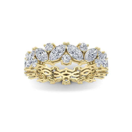 3CTW Marquise Lab-Grown Diamond Prong Eternity Band Ring 32 Stones VVS Clarity
