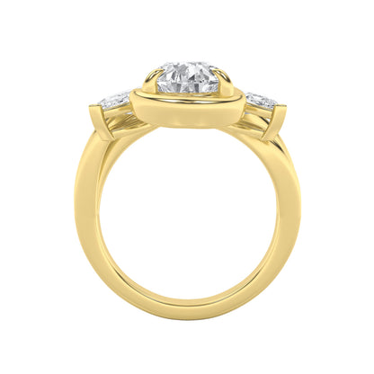 3CTW Pear Lab-Grown Diamond Knot Ring 3 Stones