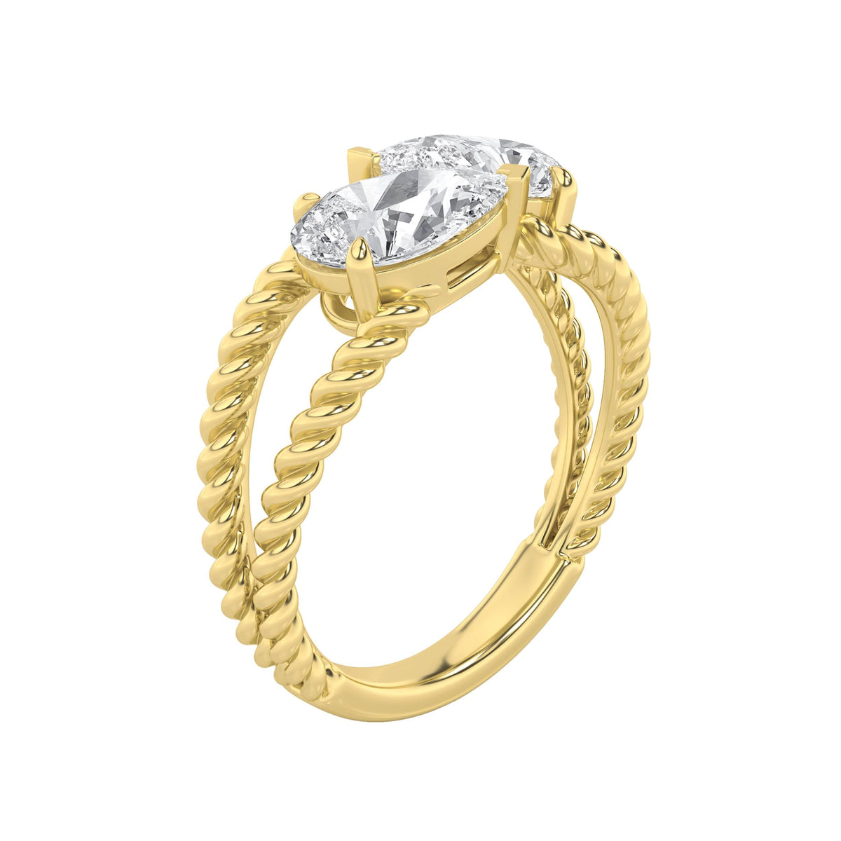 2CTW Pear Lab-Grown Diamond Prong Toi et Moi Fashion Ring 2 Stones