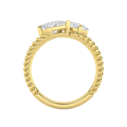 2CTW Pear Lab-Grown Diamond Prong Toi et Moi Fashion Ring 2 Stones