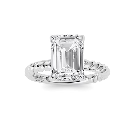 Emerald Lab-Grown Diamond Prong Ring 1 Stone