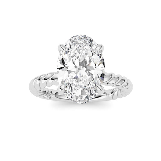 Oval Lab-Grown Diamond Prong Ring 1 Stone