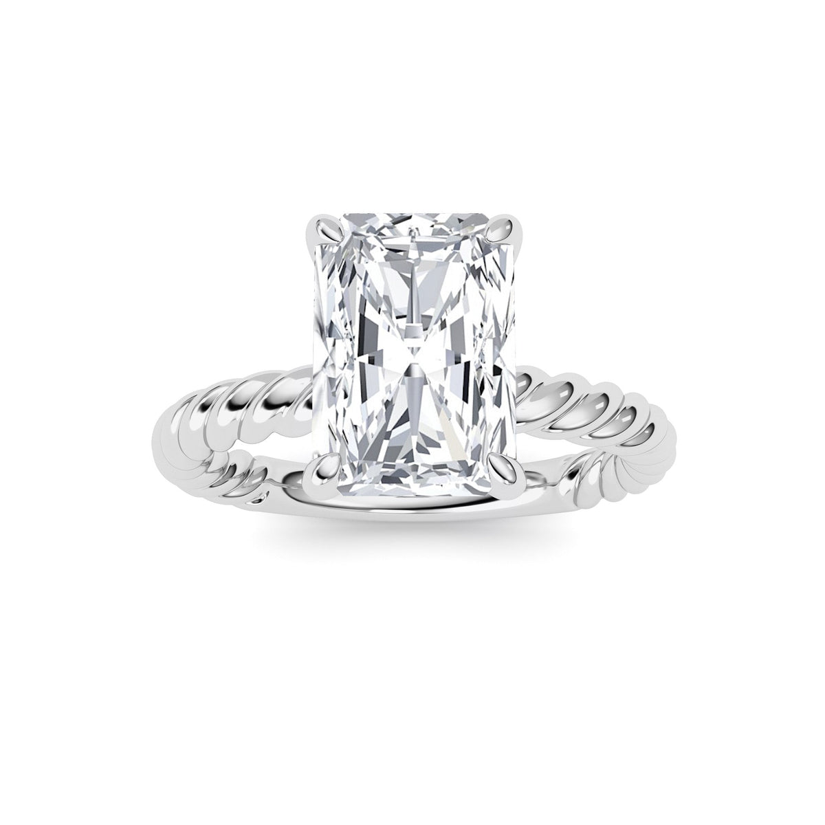 Radiant Lab-Grown Diamond Prong Ring 1 Stone