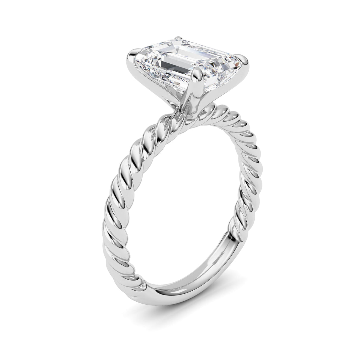 Radiant Lab-Grown Diamond Prong Ring 1 Stone