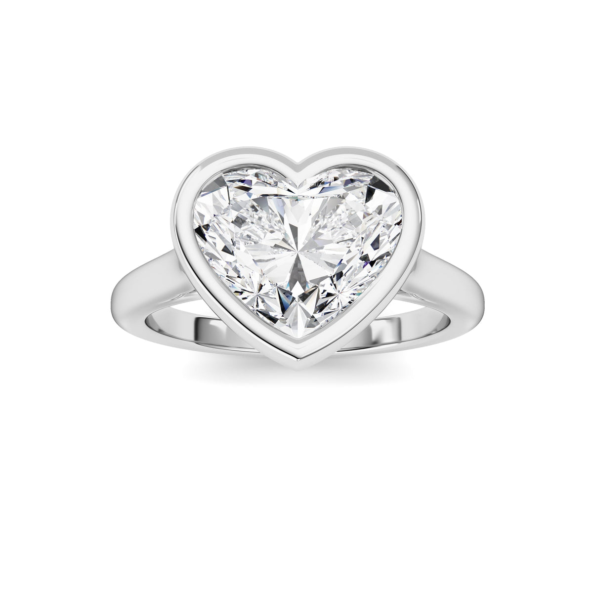 Heart Lab-Grown Diamond Bezel Ring 1 Stone