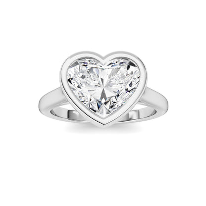 Heart Lab-Grown Diamond Bezel Ring 1 Stone
