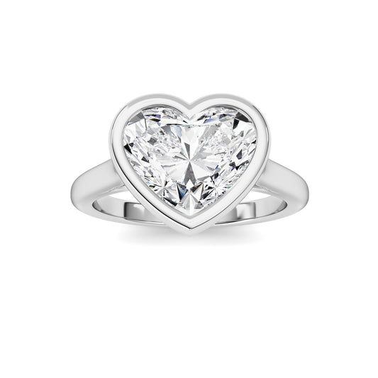 Heart Lab-Grown Diamond Bezel Ring 1 Stone