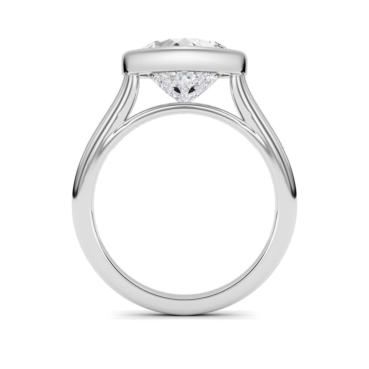 Heart Lab-Grown Diamond Bezel Ring 1 Stone